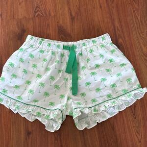 Sant and Abel white and green palm tree print boxer shorts lounge wear sleepwear